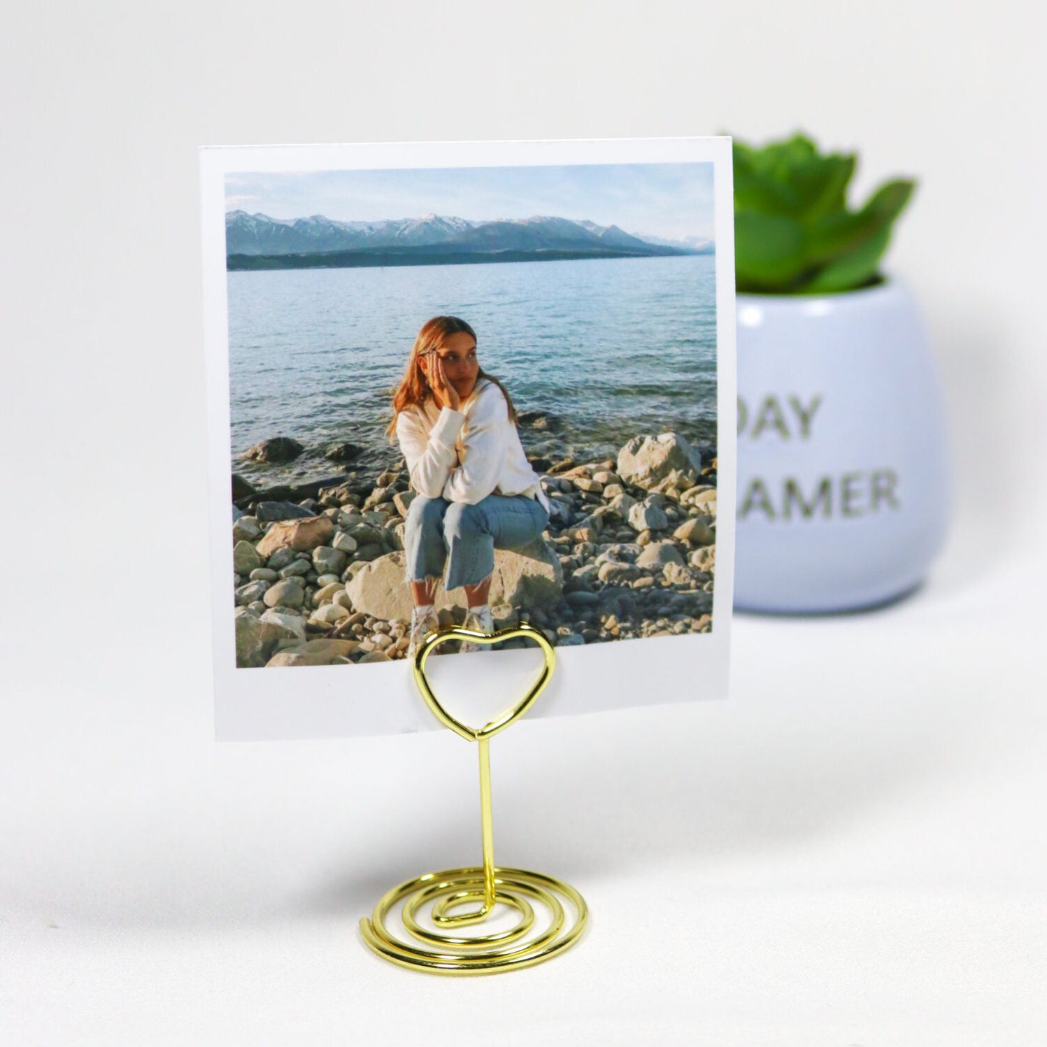 suporte de fotografia em formato coração